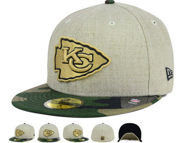 NFL Kansas City Chiefs Cream Fitted Hats--60