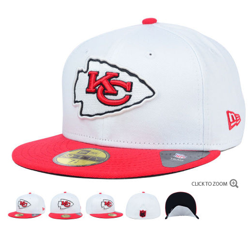 NFL Kansas City Chiefs White Fitted Hats--60