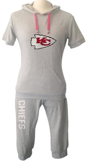 NFL Kansas City Chiefs women's Hooded sport suit Grey