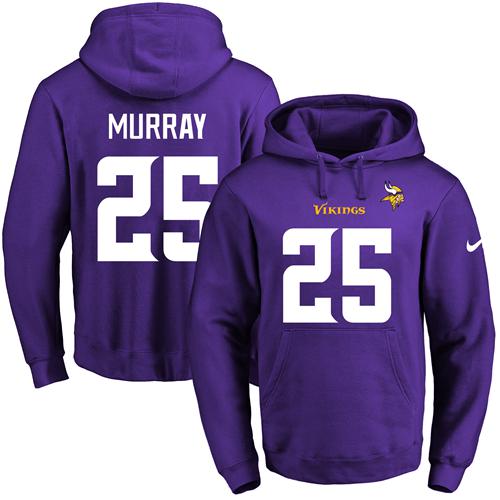 NFL Men's Nike Vikings #25 Latavius Murray Purple Name & Number Pullover NFL Hoodie