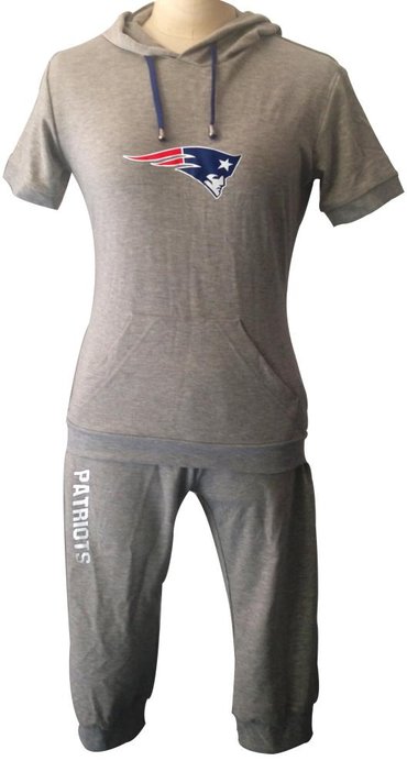 NFL New England Patriots women's Hooded sport suit Grey