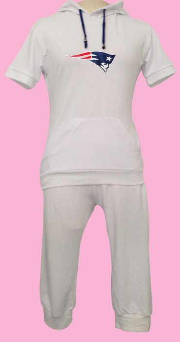 NFL New England Patriots women's Hooded sport suit White