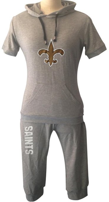 NFL New Orleans Saints women's Hooded sport suit Grey