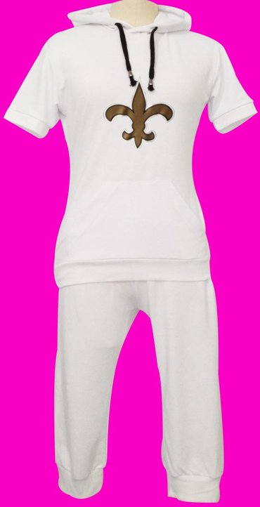 NFL New Orleans Saints women's Hooded sport suit White