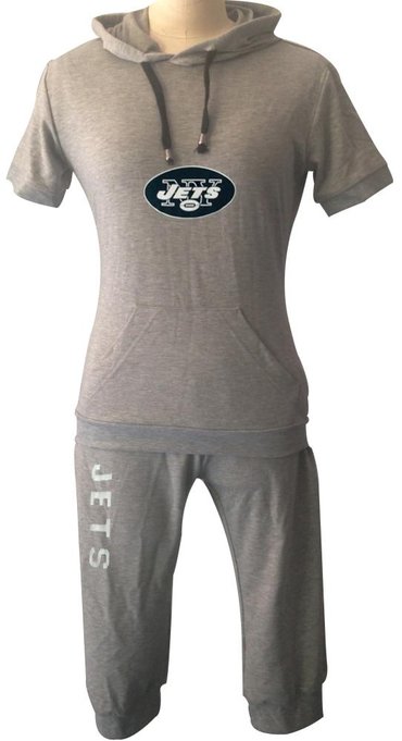 NFL New York Jets women's Hooded sport suit Grey