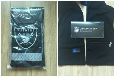 NFL Oakland Raiders Jersey Scarf With Zip Pocket