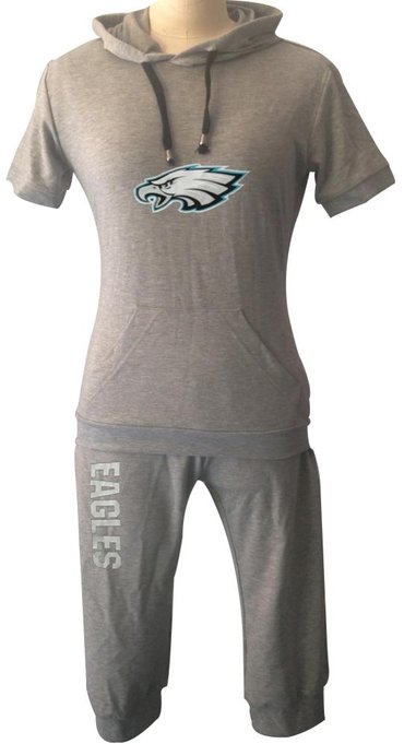 NFL Philadelphia Eagles women's Hooded sport suit Grey