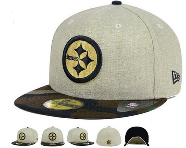 NFL Pittsburgh Steelers Cream Fitted Hats--60