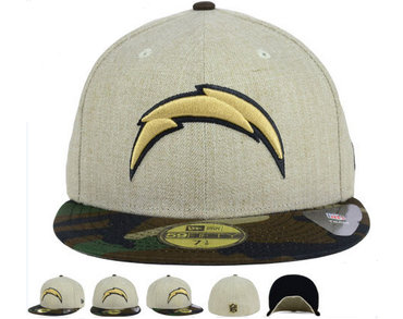 NFL San Diego Chargers Cream Fitted Hats--60