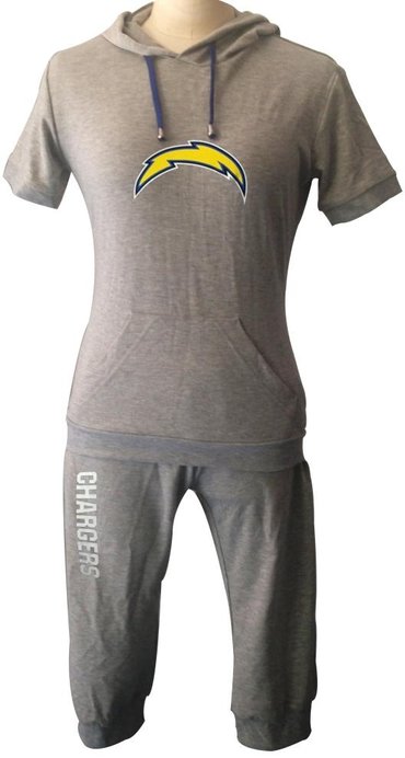 NFL San Diego Chargers women's Hooded sport suit Grey