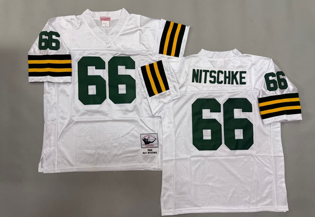 NFL Vintage Green Bay Packers Jersey #66  Ray  Nitschke