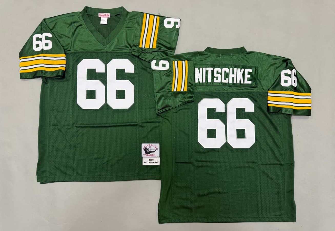 NFL Vintage Green Bay Packers Jersey #66 Ray    Nitschke
