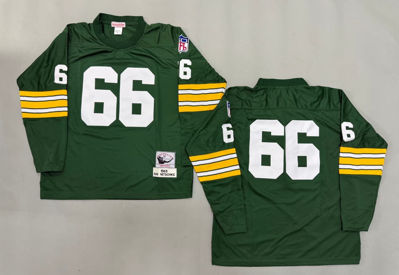 NFL Vintage Green Bay Packers Jersey #66 Ray  Nitschke