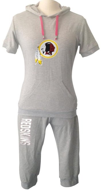 NFL Washington Redskins women's Hooded sport suit Grey