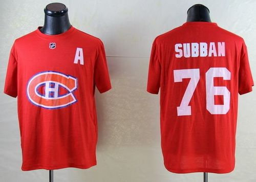 NHL Montreal Canadiens #76 P.K Subban Red T-Shirt