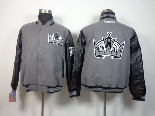 NHL Team Jacket Los Angeles Kings Blank Gray Wool Fabric Stitched