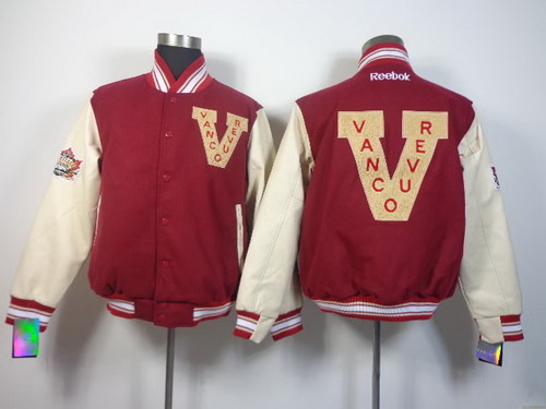 NHL Team Jacket Vancouver Canucks Blank Red Wool Fabric Stitched
