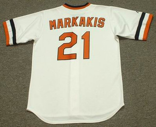 NICK MARKAKIS Baltimore Orioles 1980's Majestic Cooperstown Throwback Jersey