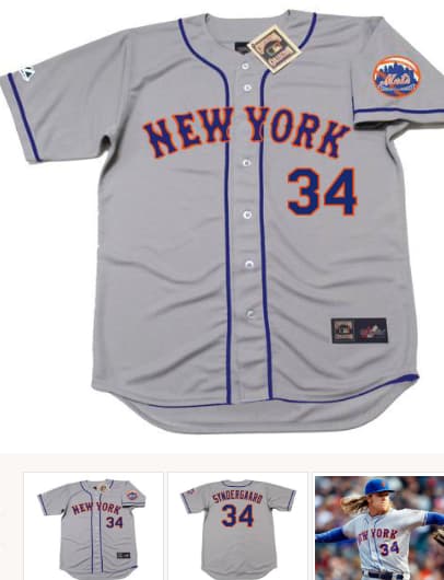 NOAH SYNDERGAARD New York Mets 2016 Majestic Away Baseball Jersey
