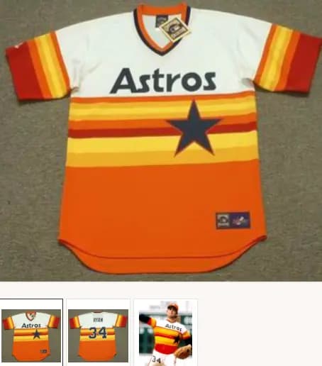NOLAN RYAN Houston Astros 1980 Home Majestic Baseball Throwback Jersey