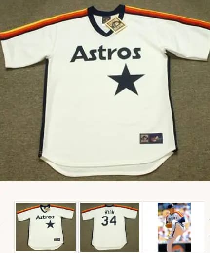 NOLAN RYAN Houston Astros 1986 Majestic Cooperstown Throwback Baseball Jersey