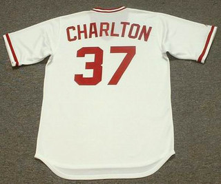 NORM CHARLTON Cincinnati Reds 1990 Majestic Cooperstown Home Baseball Jersey