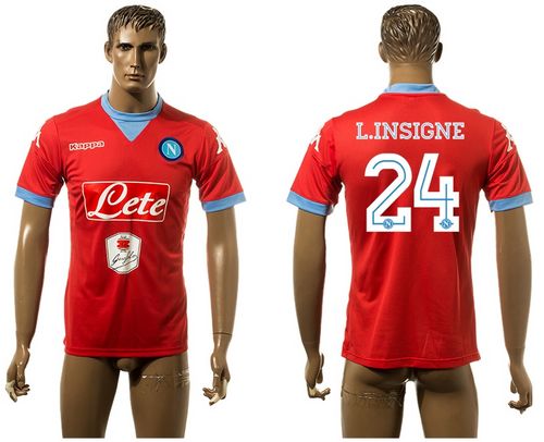 Naples #24 L.Insigne Red Away Soccer Club Jersey
