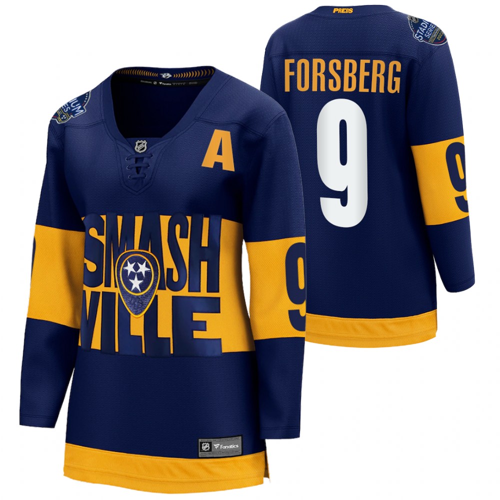 Nashville Predators Filip Forsberg Women Navy 2022 Stadium Series Jersey