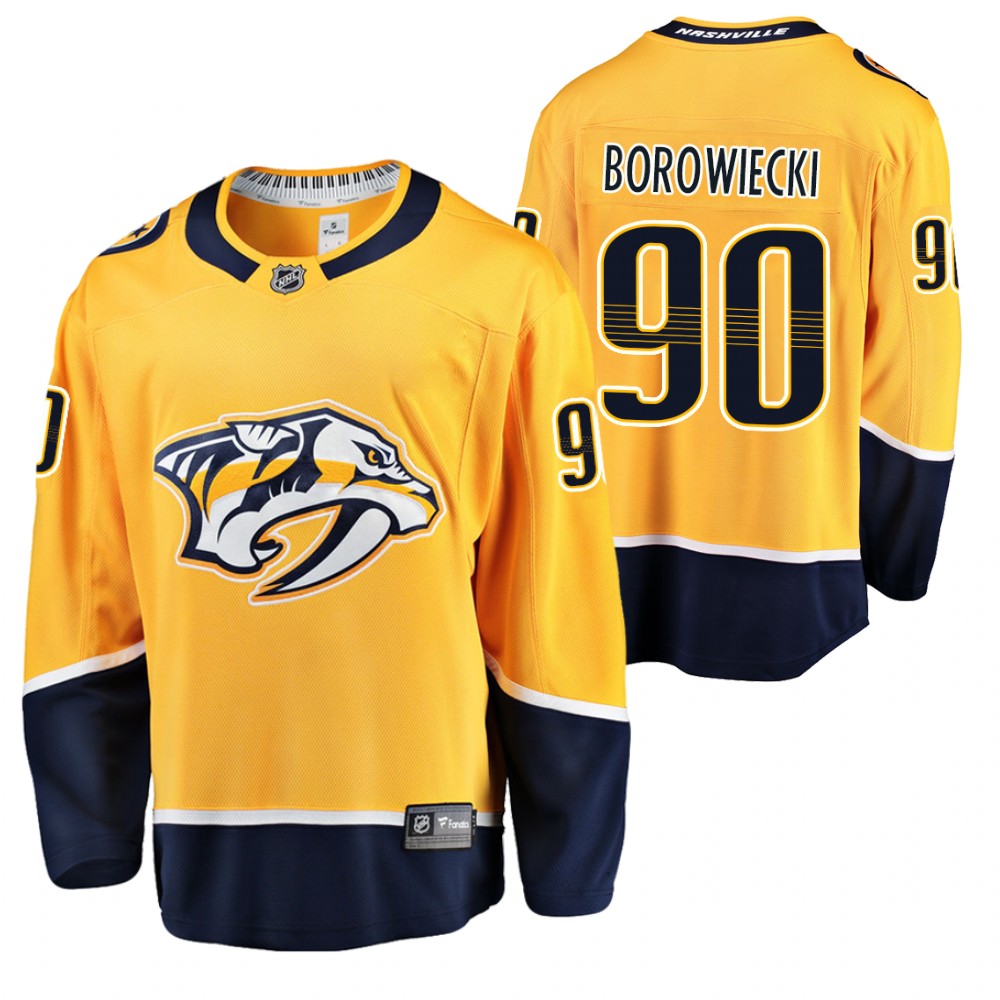 Nashville Predators Mark Borowiecki Gold Home Breakaway Player 2020-21 Jersey