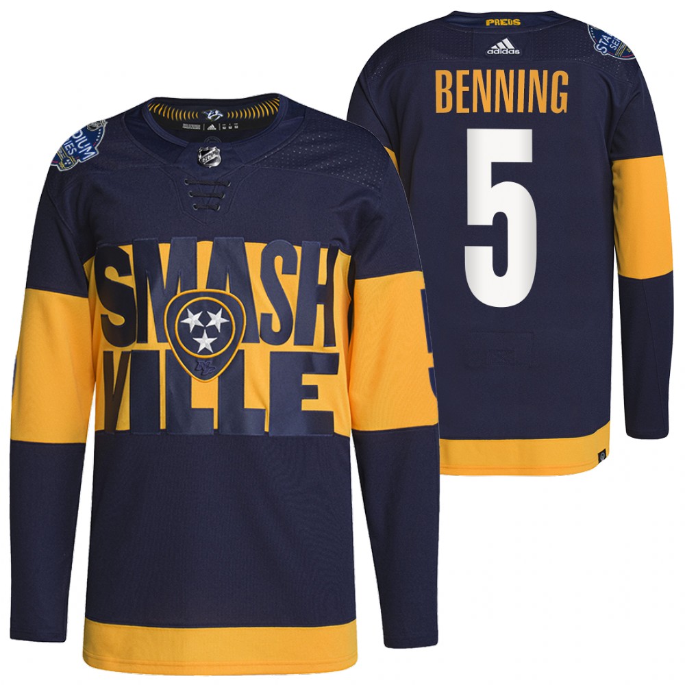 Nashville Predators Matt Benning Navy 2022 Stadium Series Primegreen Authentic Jersey