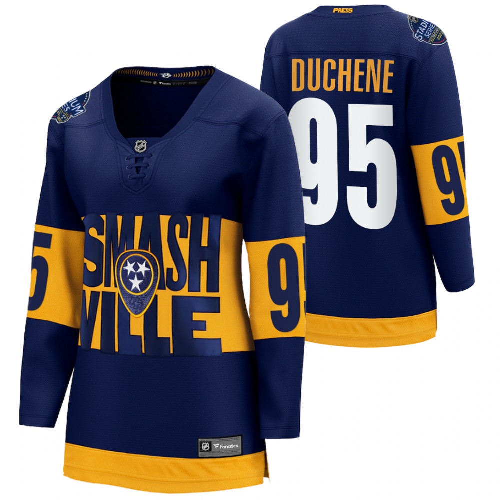 Nashville Predators Matt Duchene Women Navy 2022 Stadium Series Jersey