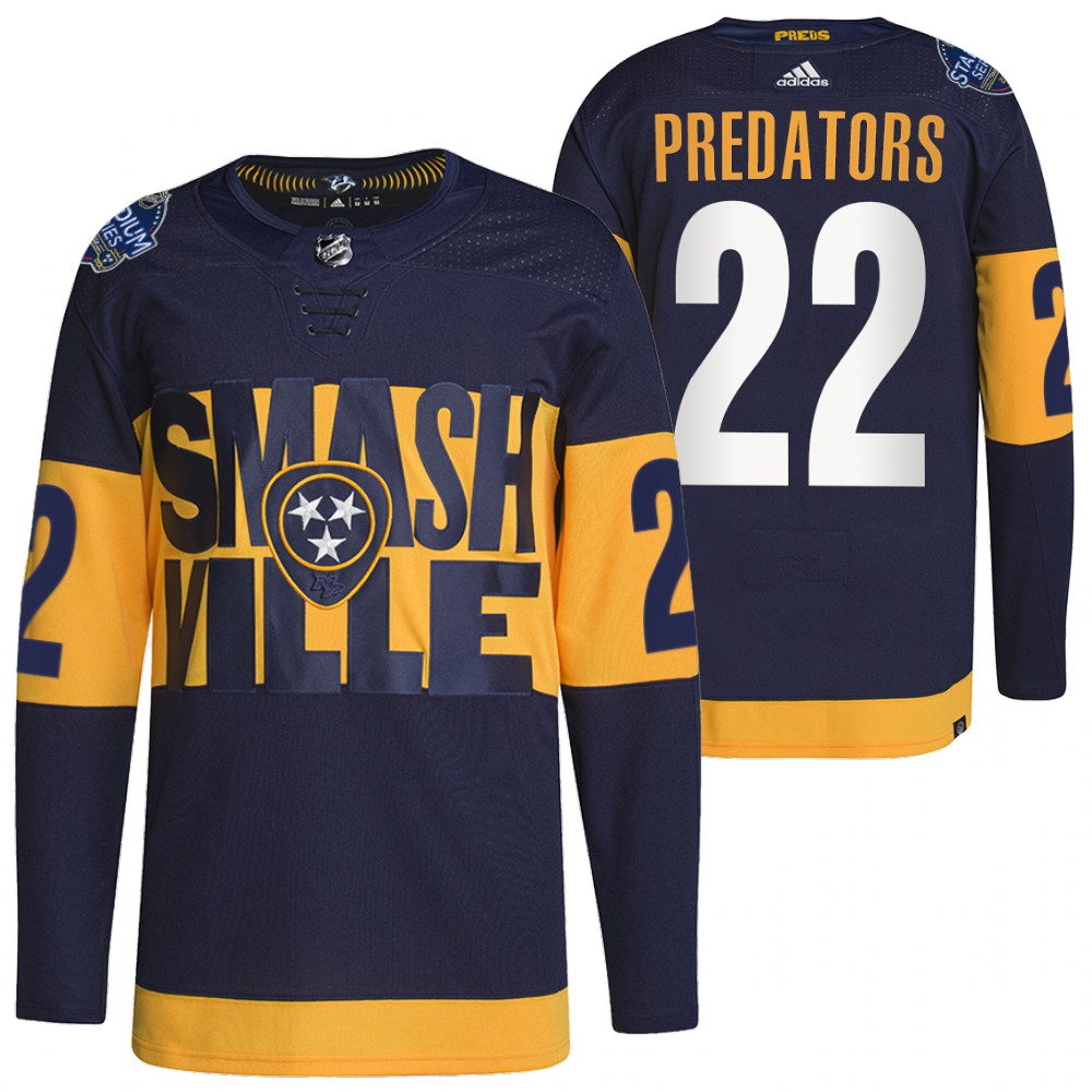Nashville Predators Navy 2022 Stadium Series Primegreen Authentic Jersey
