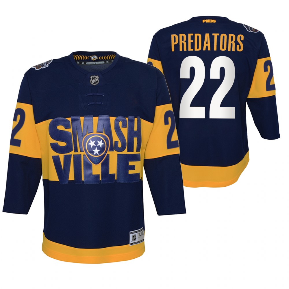 Nashville Predators Navy 2022 Stadium Series Youth Jersey Primegreen Authentic