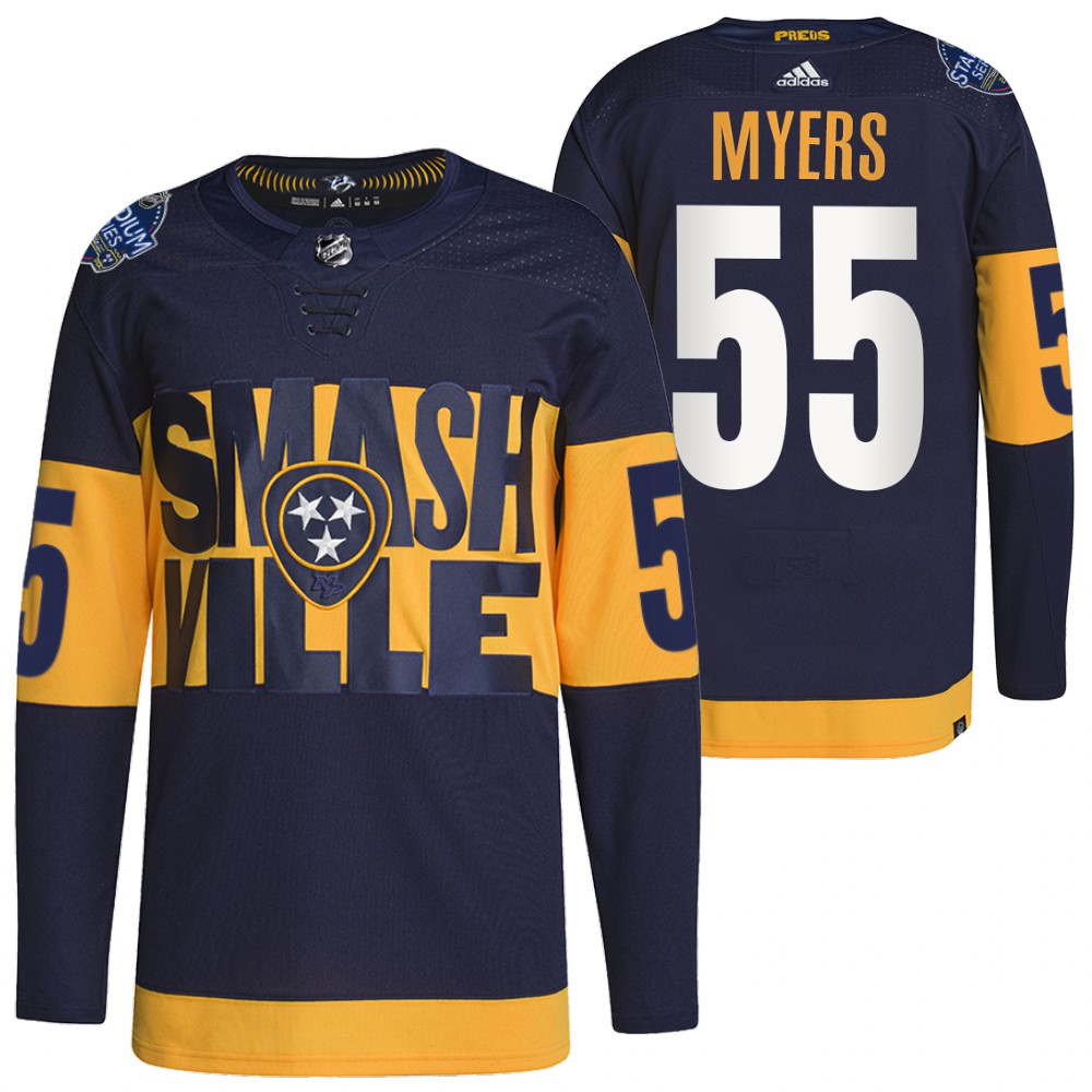 Nashville Predators Philippe Myers Navy 2022 Stadium Series Primegreen Authentic Jersey