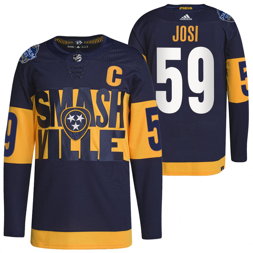 Nashville Predators Roman Josi Navy 2022 Stadium Series Primegreen Authentic Jersey