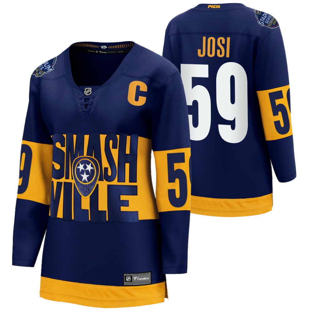 Nashville Predators Roman Josi Women Navy 2022 Stadium Series Jersey