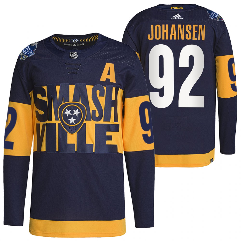 Nashville Predators Ryan Johansen Navy 2022 Stadium Series Primegreen Authentic Jersey