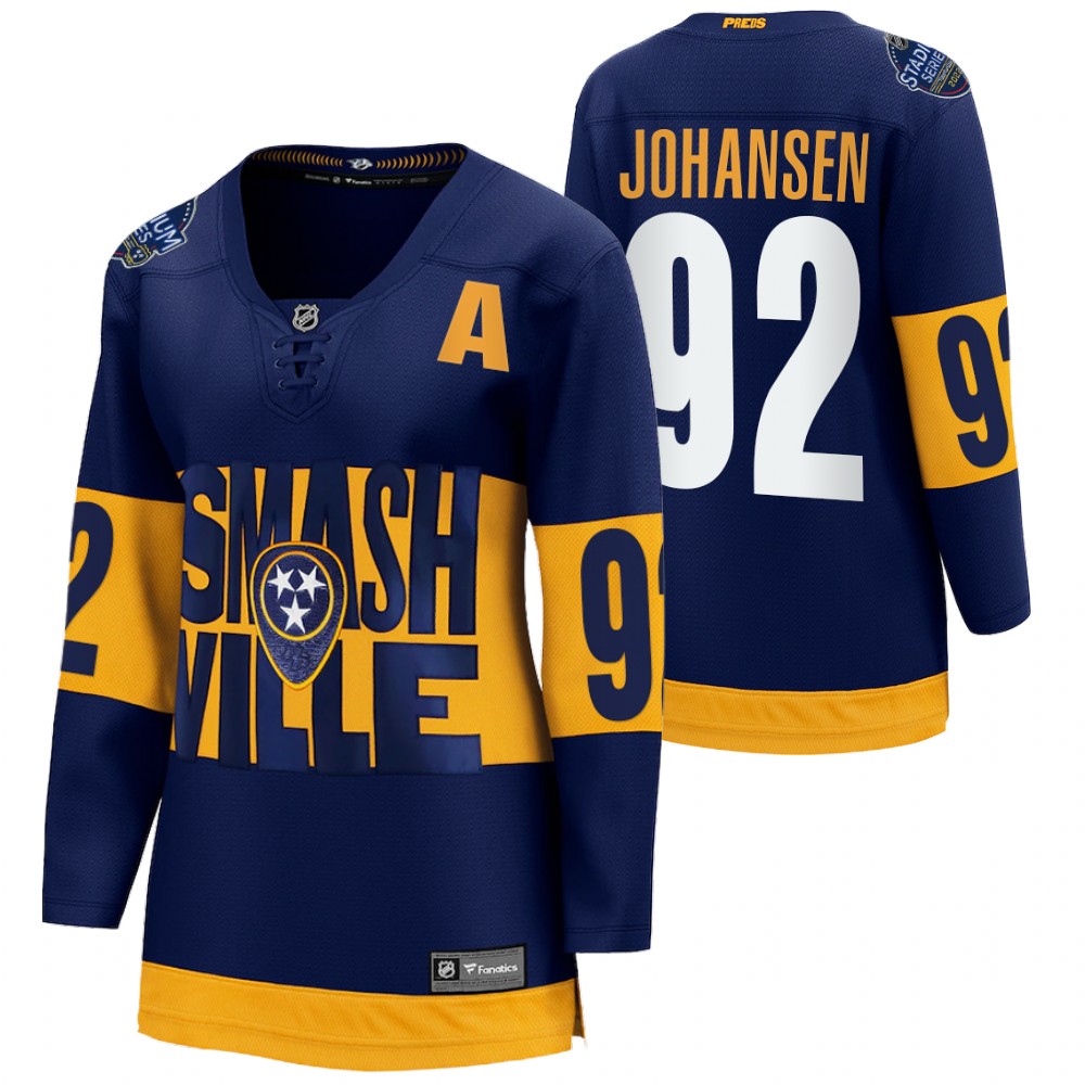 Nashville Predators Ryan Johansen Women Navy 2022 Stadium Series Jersey