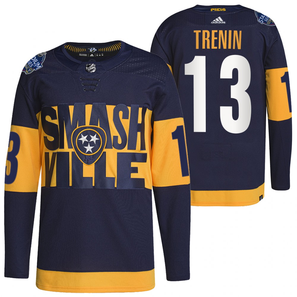 Nashville Predators Yakov Trenin Navy 2022 Stadium Series Primegreen Authentic Jersey