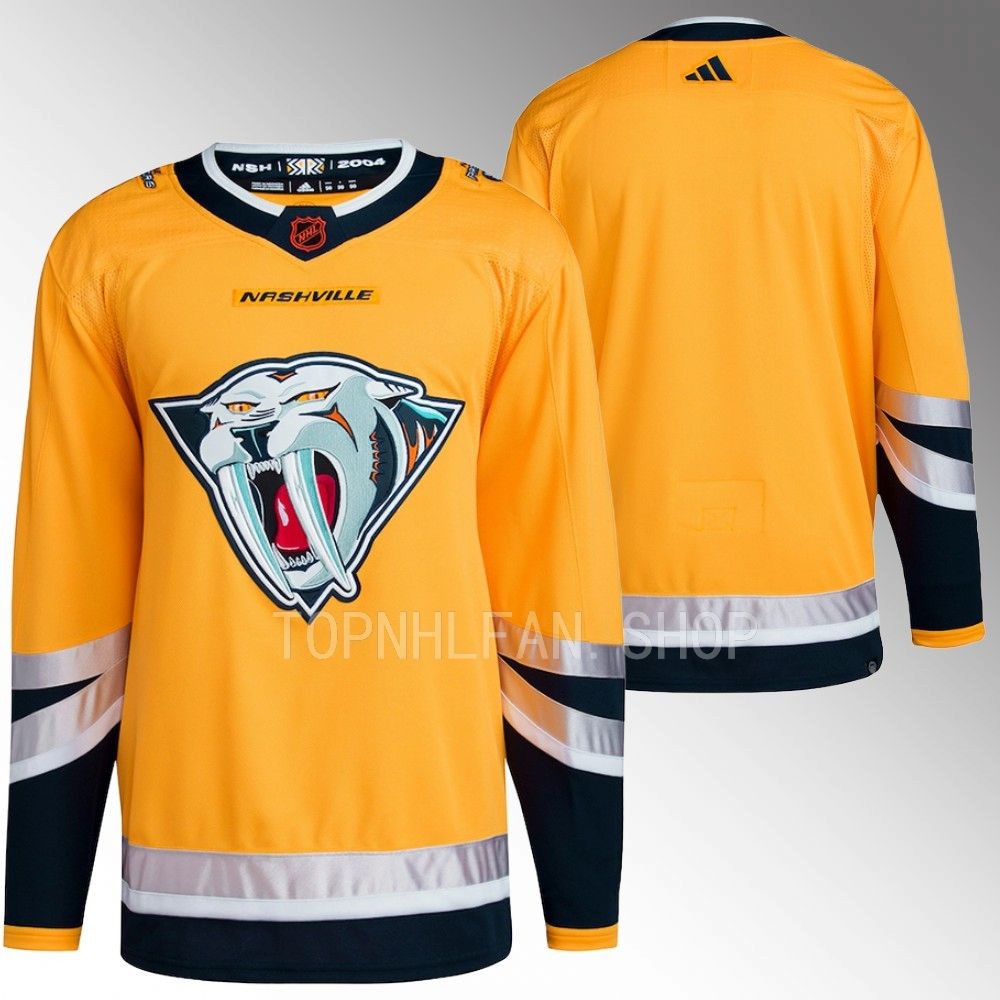 Nashville Predators Yellow Reverse Retro 2.0 Authentic Primegreen Hockey Jersey