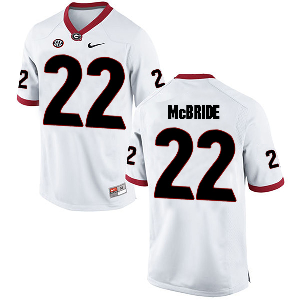 Nate McBride Georgia Bulldogs Men's Jersey - #22 NCAA White Limited Away