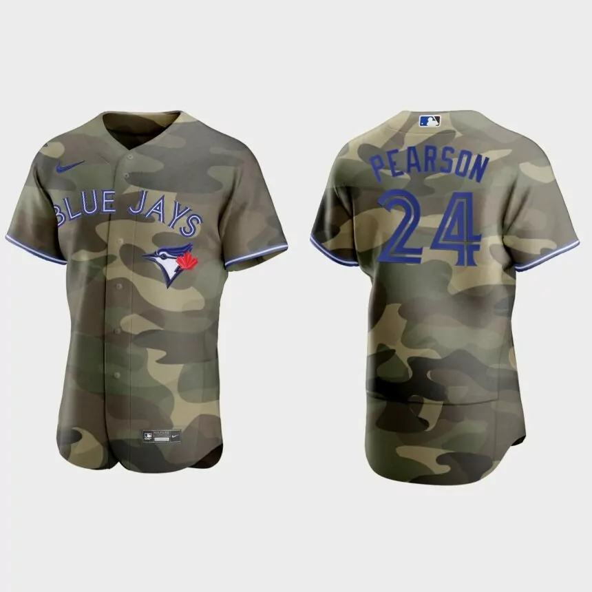 Nate Pearson Toronto Blue Jays 2021 National Armed Forces Day Authentic Jersey – Camo