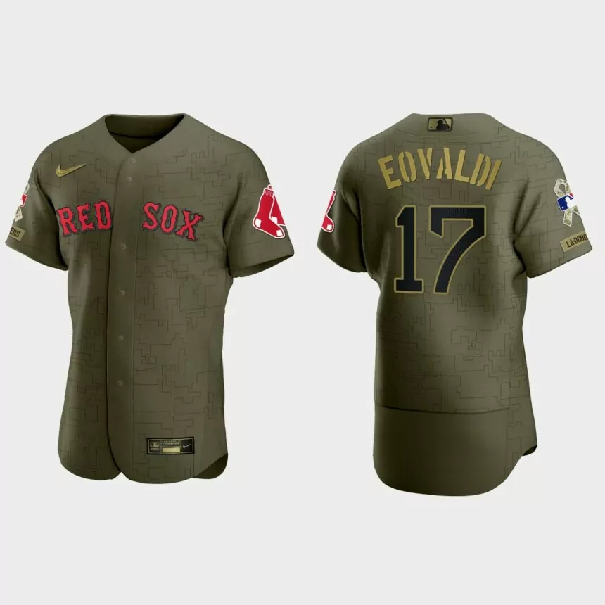 Nathan Eovaldi Boston Red Sox 2021 Salute to Service Digital Camo Jersey – Green