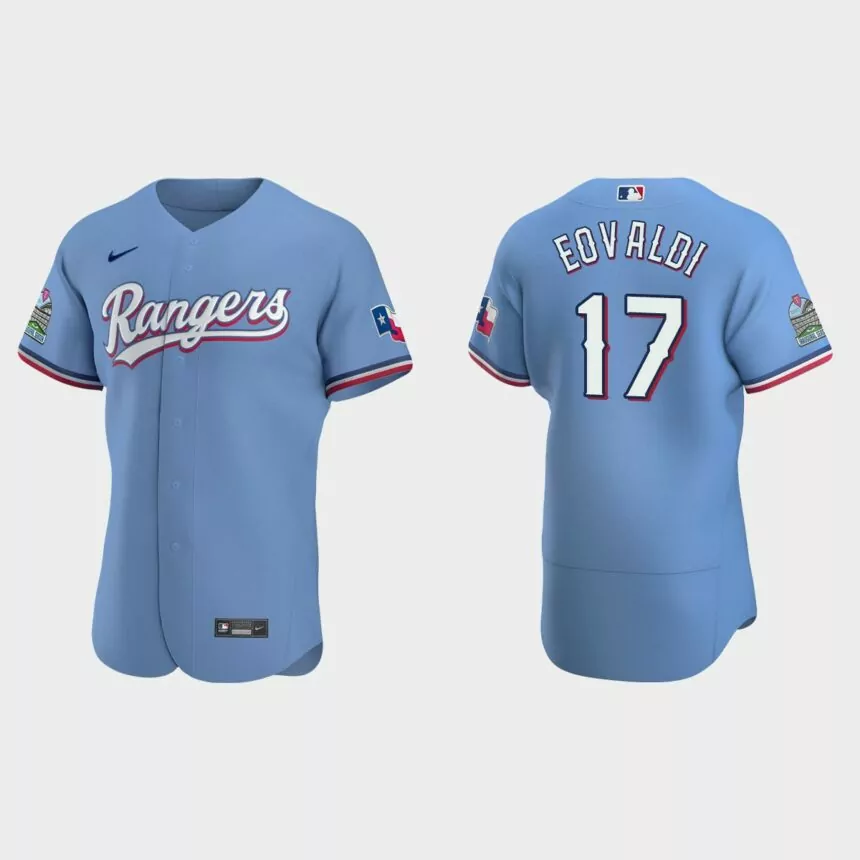 Nathan Eovaldi Texas Rangers Authentic Alternate Jersey – Light Blue