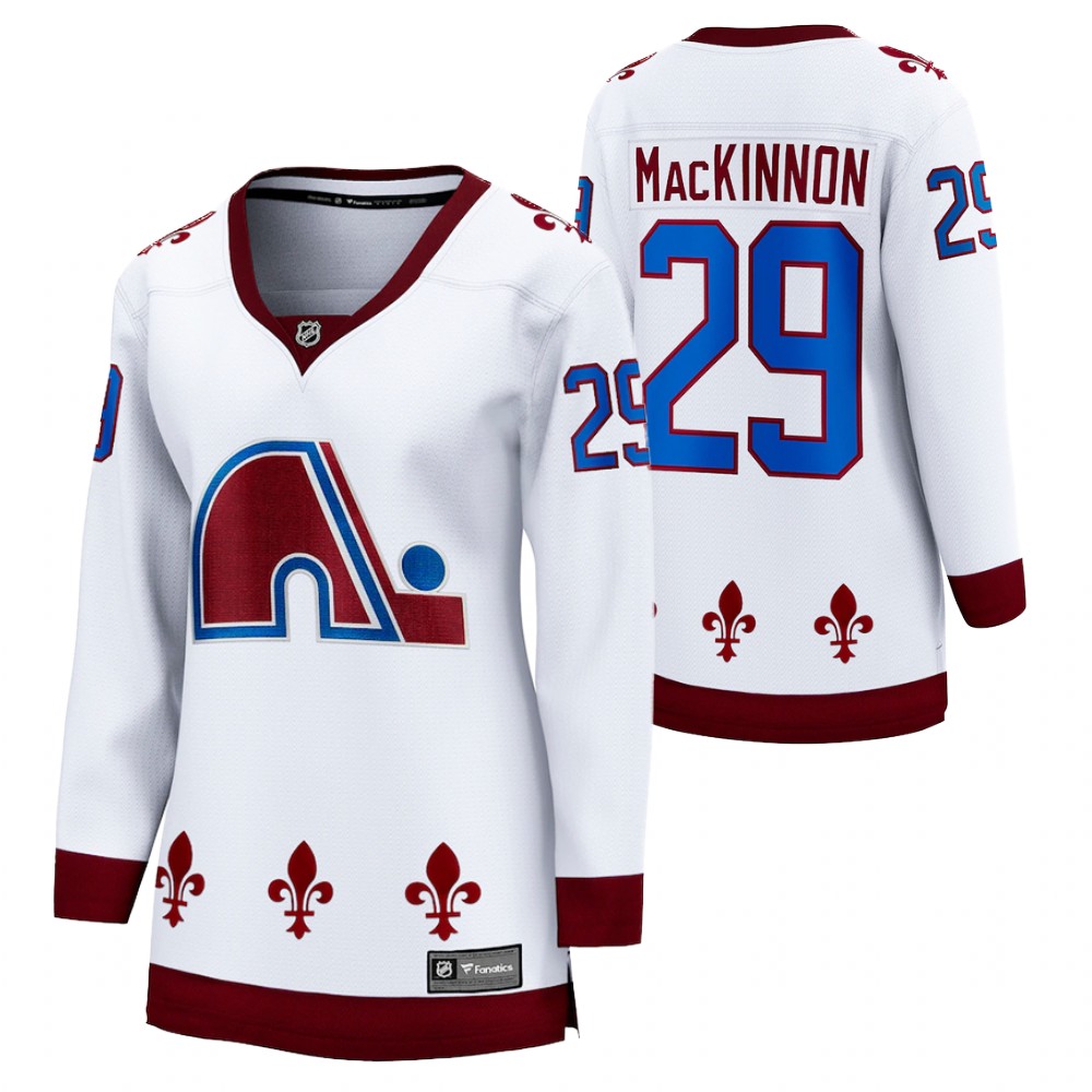 Nathan MacKinnon Colorado Avalanche 2021 Special Edition White Women Jersey Retro