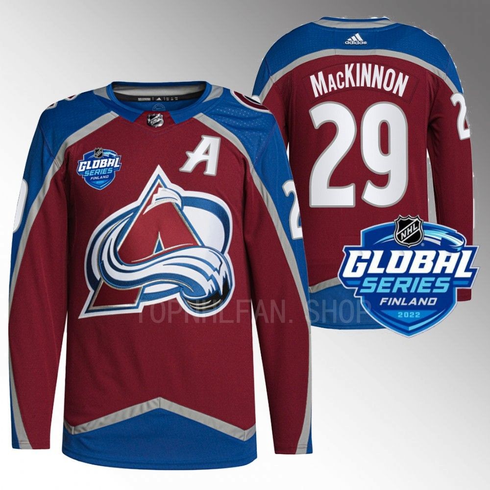 Nathan MacKinnon Colorado Avalanche Burgundy 2022 NHL Global Series Authentic Jersey