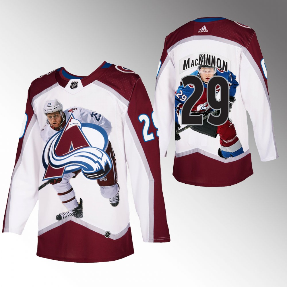 Nathan MacKinnon Colorado Avalanche Stars of Game White Jersey Fashion