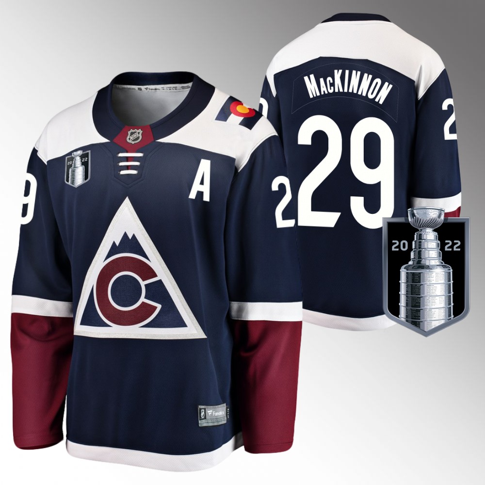 Nathan MacKinnon Jersey Colorado Avalanche 2022 Stanley Cup Finals Navy Alternate