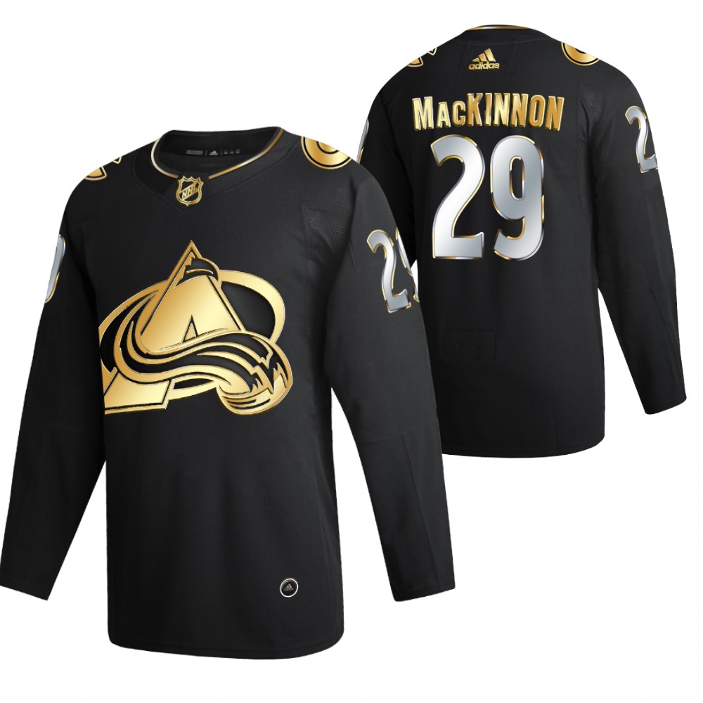 Nathan Mackinnon Colorado Avalanche Black 2021 Golden Edition Jersey Limited Authentic