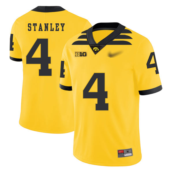 Nathan Stanley Iowa Hawkeyes Men's Jersey - #4 NCAA Yellow Game Authentic1